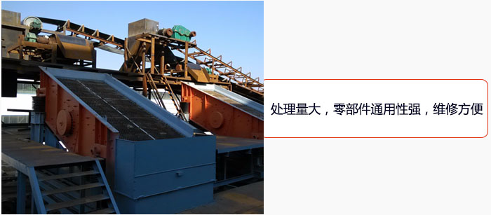 圓振動篩處理量大，零部件通用性強，維修方便。